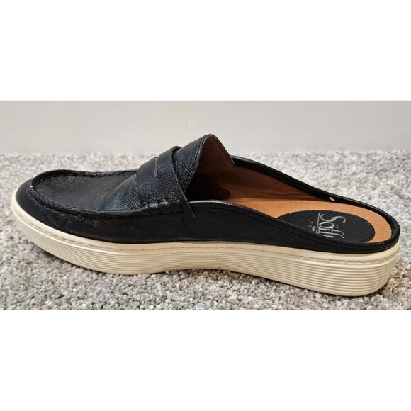 Sofft Woman Size 8.5 Leather Shay Summer Mules Black Comfort  Casual Worn Once - Picture 5 of 9